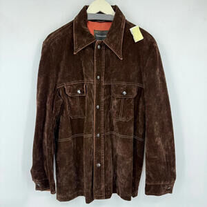 Men's Town Craft JCPenney Vintage 1970 Brown Velvet Chore Jacket XL Extra Large